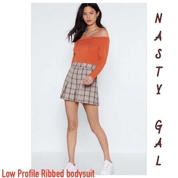 Nasty Gal Tops - 🌈NASTY GAL Low profile ribbed bodysuit sz 6, 2, 4